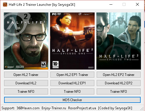 Трейнер +6 для HL2 / Ep1 / Ep2 от SeryogaSK