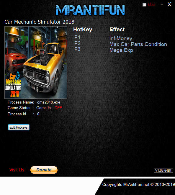 Трейнер +3 для версии 1.6.0 от MrAntiFun