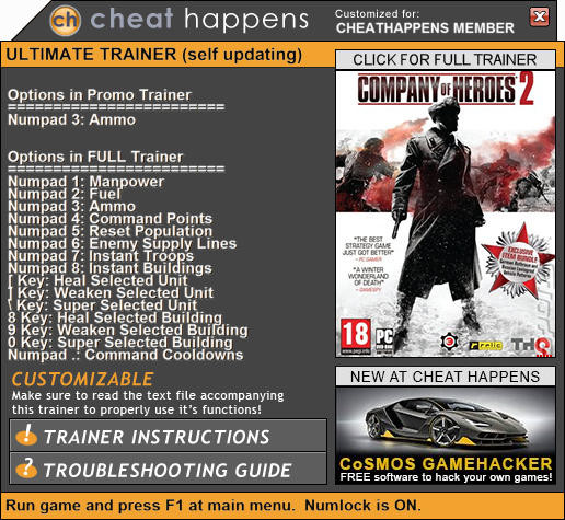 Трейнер +11 для версии 4.0.0.21748 от CheatHappens.com