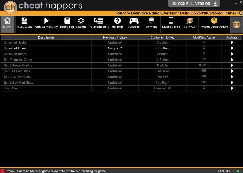 Трейнер +9 для версии BUILD 2250180 (STEAM) от CheatHappens.com