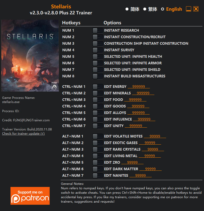 Трейнер +21 для версии 2.8.0 от FLiNG