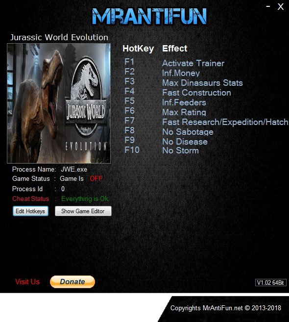 Трейнер +9 для версии 1.3.3.34878 от MrAntiFun