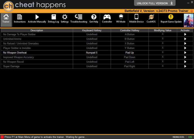 Трейнер +8 для версии 24373 от CheatHappens.com