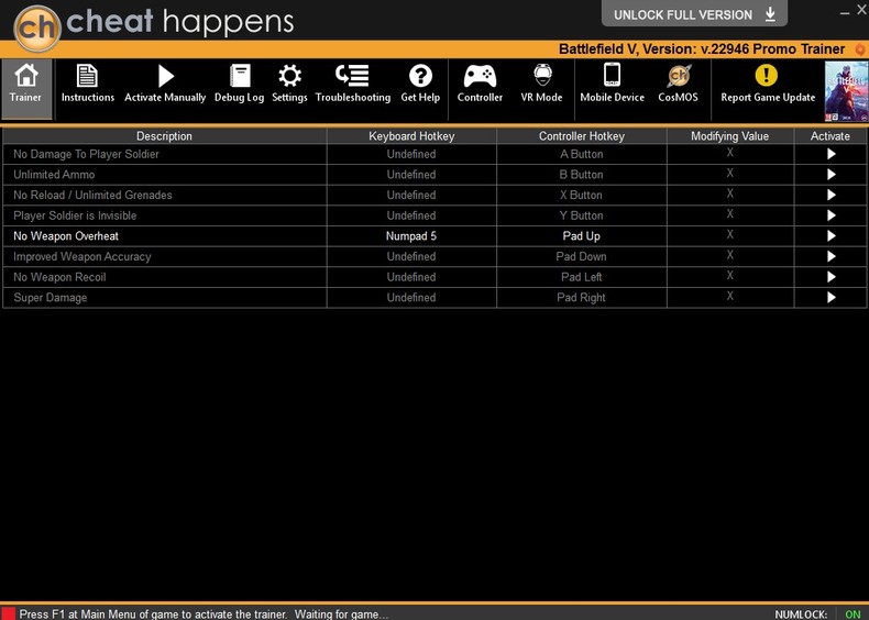 Трейнер +8 для версии 22946 от CheatHappens.com