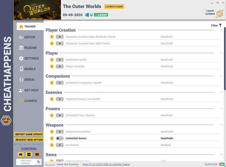 Трейнер +59 для версии от 09.09.2020 от CheatHappens.com
