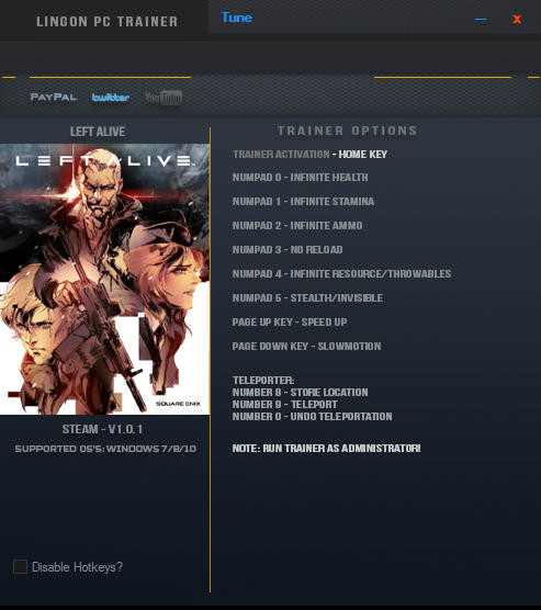 Трейнер +10 для версии 1.0.1 от LinGon