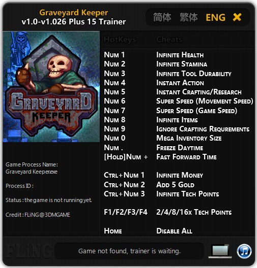 Трейнер +15 для версий 1.0 - 1.026 от FLiNG