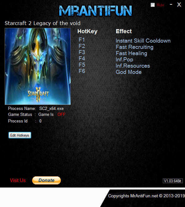 Трейнер +6 для версии 4.9.2.74741 64Bit от MrAntiFun