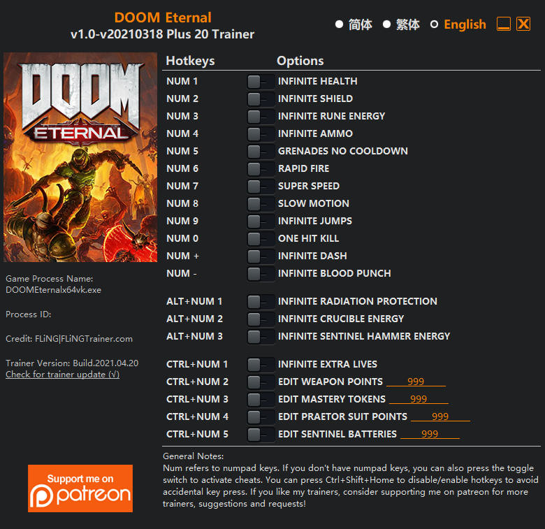 Трейнер +19 для версии от 20.04.2021 от FLiNG