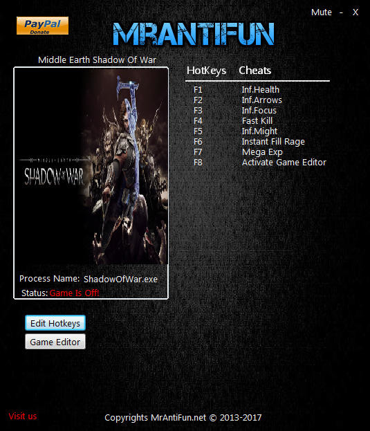 Трейнер +9 для версии 1.17 от MrAntiFun