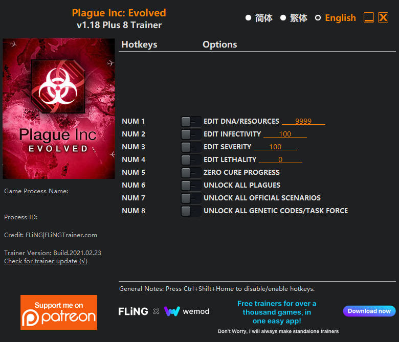 Трейнер +8 для версии 1.18 от FLiNG