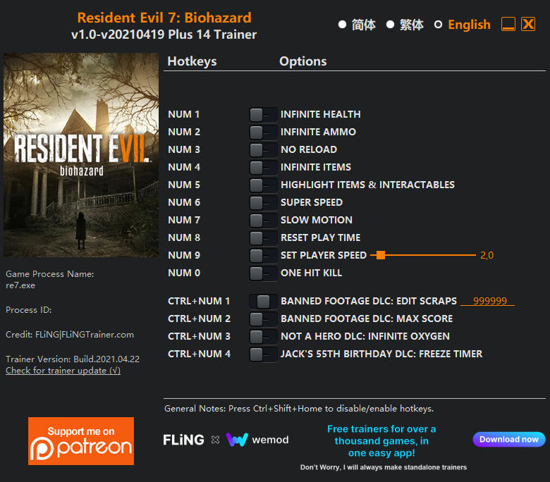 Трейнер +14 для версии от 22.04.2021 от FLiNG