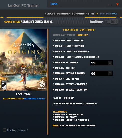 Трейнер +13 для версии 1.02 от LinGon