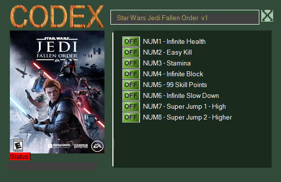 Трейнер +8 для версии 1.0 от CODEX