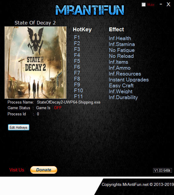 Трейнер +11 для версии 1.3368.2.2 от MrAntiFun