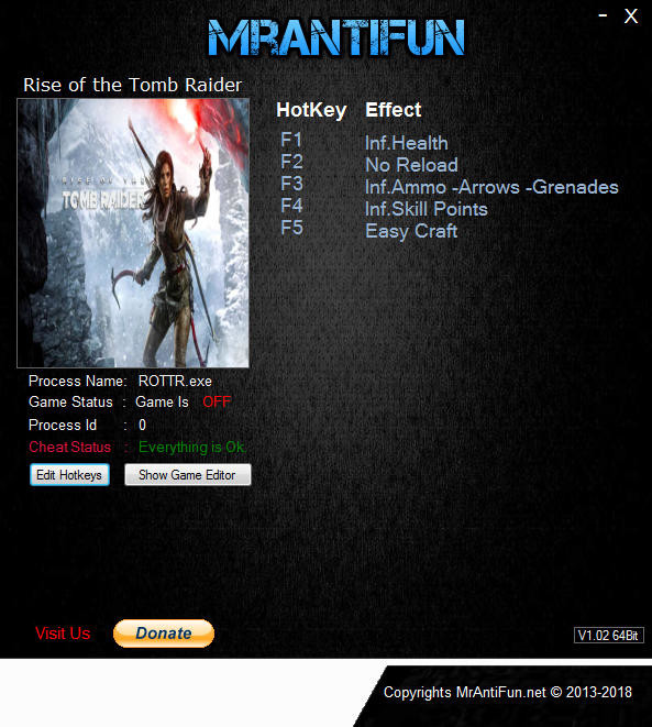 Трейнер +7 для версии 1.00 Build 813.64 от MrAntiFun