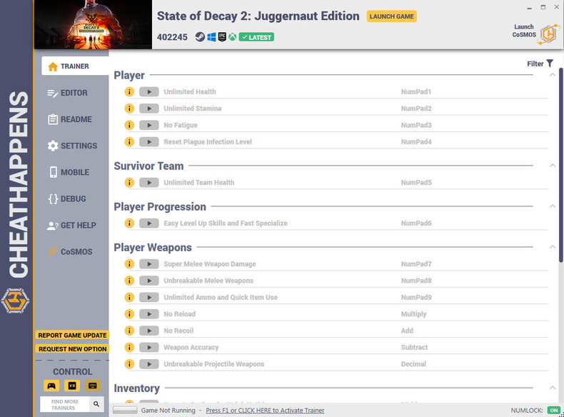 Трейнер +35 для версии 402245 (STEAM + EPIC + GAMEPASS 05.19.2020) от CheatHappens.com