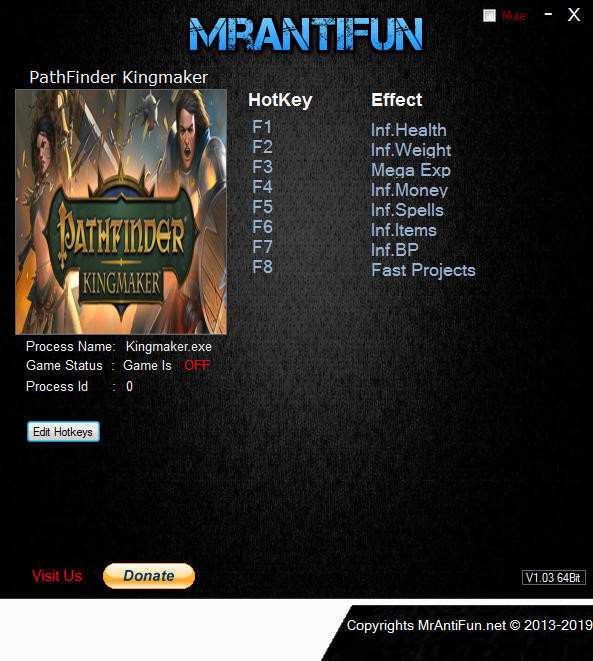 Трейнер +8 для версии 1.2.5d от MrAntiFun