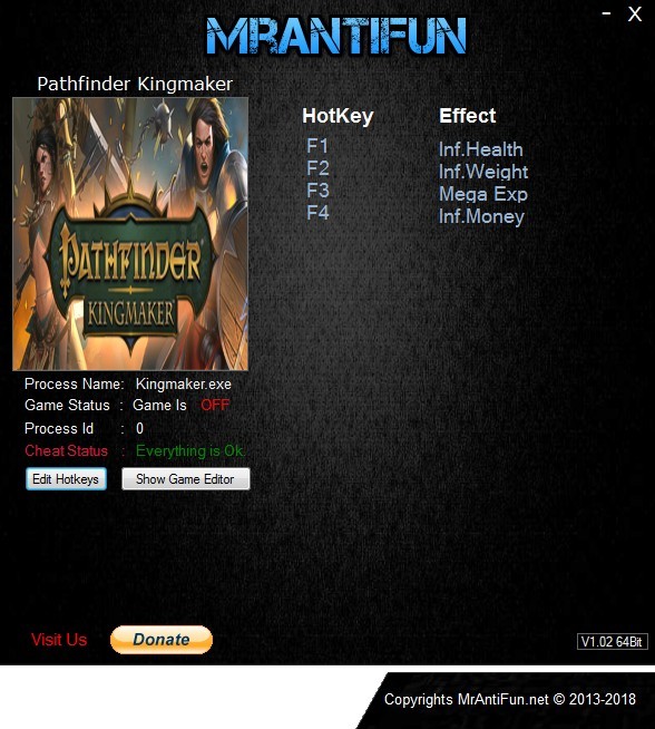 Трейнер +4 для версии 1.0 от MrAntiFun