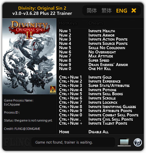 Трейнер +22 для версий 3.0.141 - 3.6.28 от FLiNG