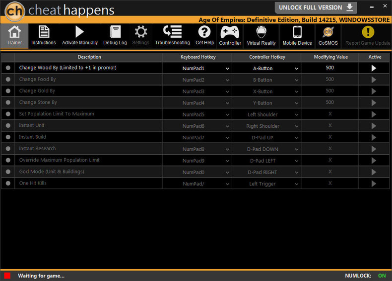 Трейнер +11 для версии Build 14215 от CheatHappens.com