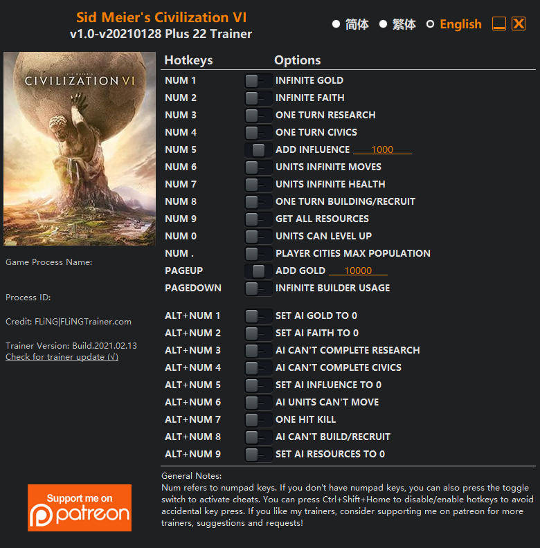 Трейнер +22 для версии от 28.012021 от FLiNG