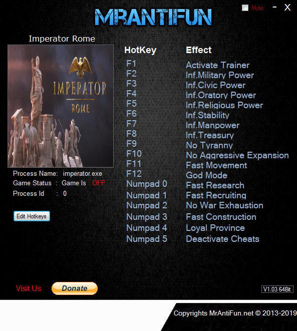 Трейнер +16 для версии 1.1.0 от MrAntiFun