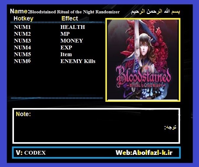Трейнер +6 для версии 1.0 от Abolfazl.k
