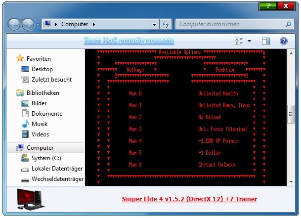Трейнер +7 для версии 1.5.2 от HoG