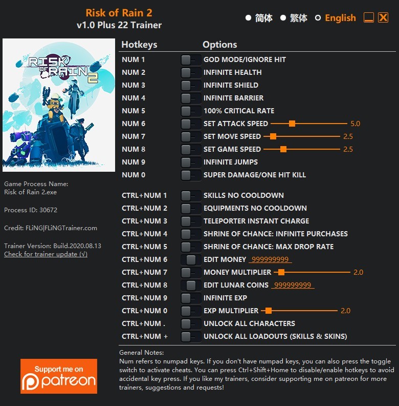 Трейнер +22 для версии 1.0 от FLiNG