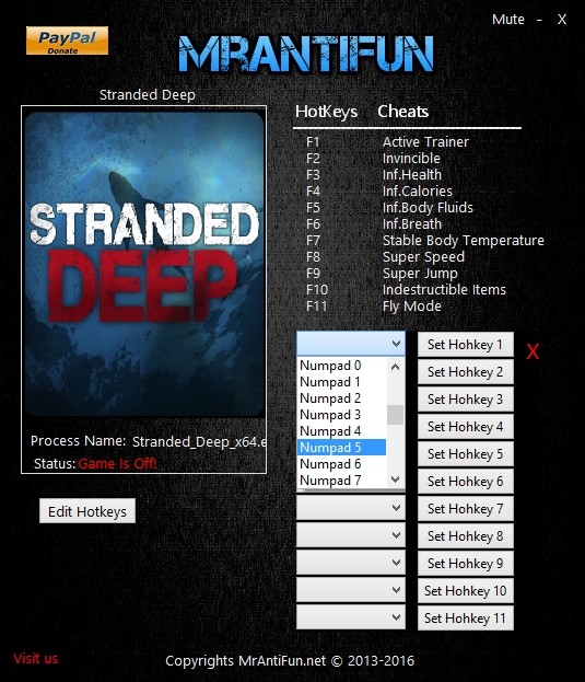 Трейнер +11 для версии 0.41.03 64bit от MrAntiFun