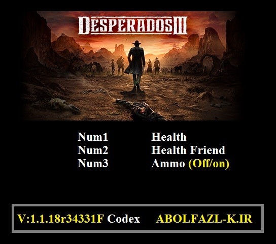 Трейнер +3 для версии 1.1.18r34331F: CODEX от Abolfazl.k