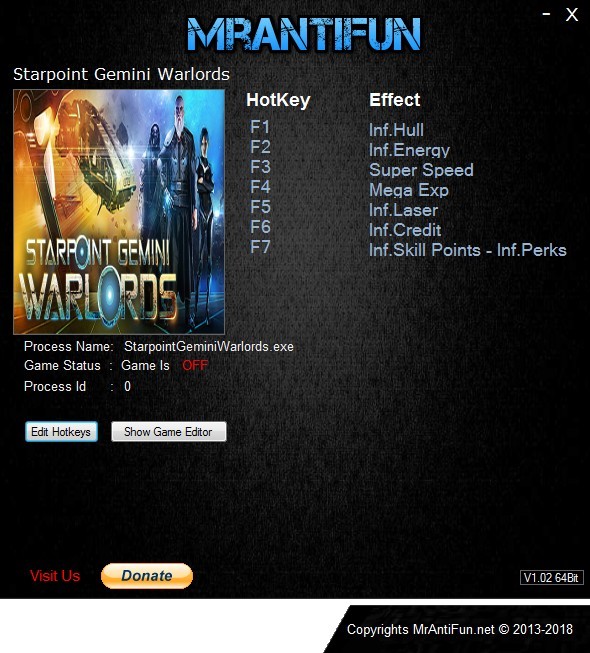 Трейнер +8 для версии 2.040.0 от MrAntiFun