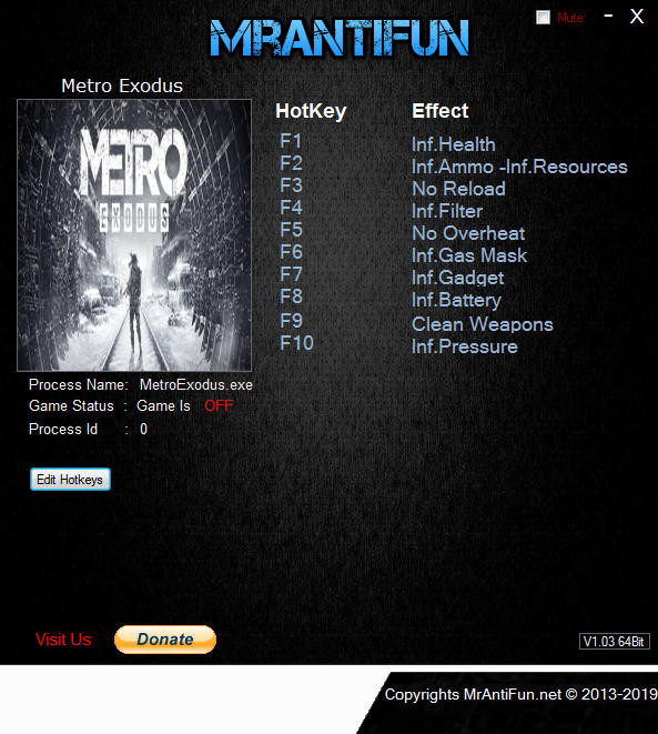 Трейнер +11 для версии 1.0.0.2 от MrAntiFun